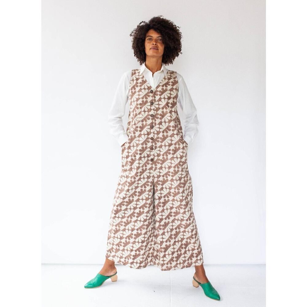 Seek Collective Posta Romper -Cocoa Dahlia print XL